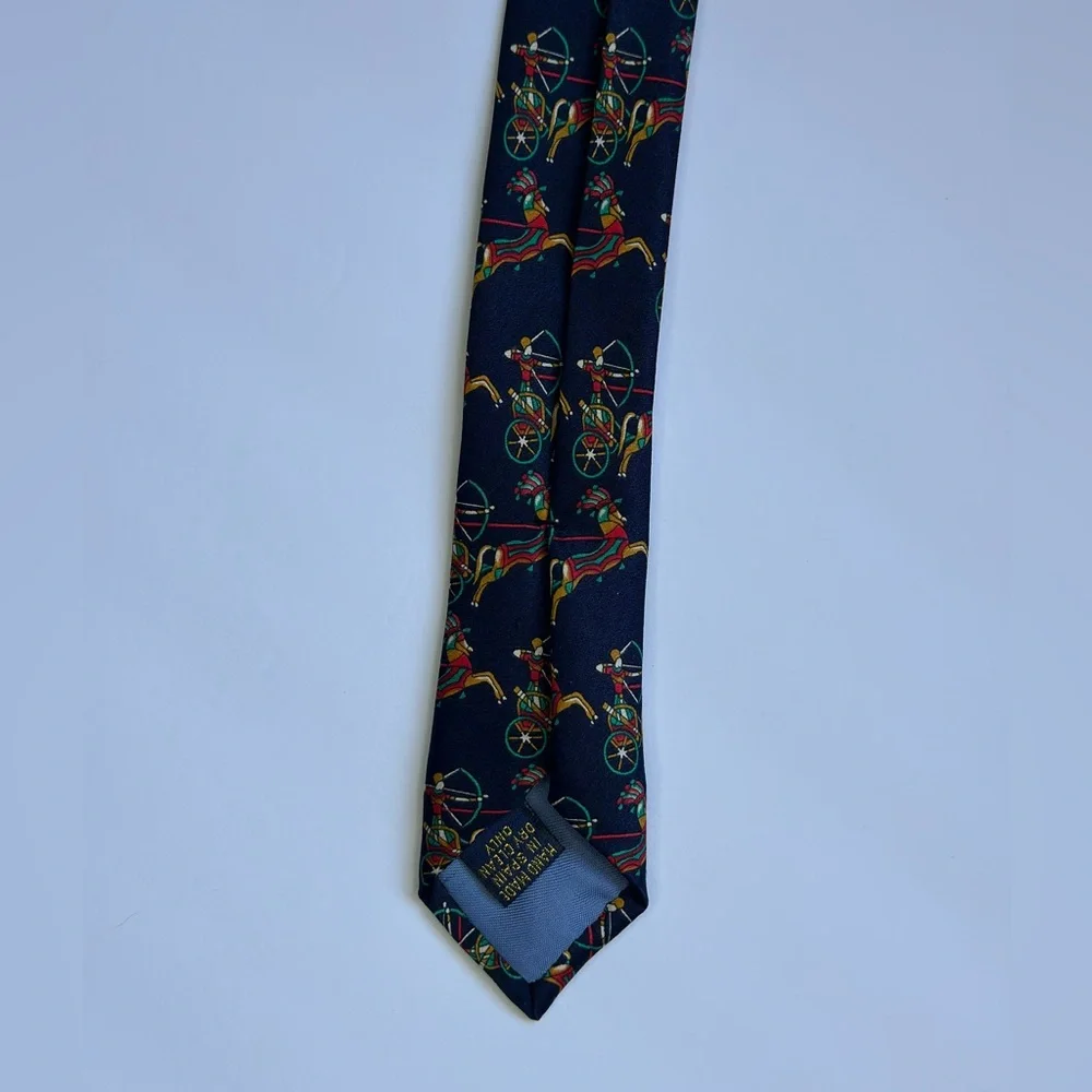 Vintage Neiman Marcus Designer Collections Silk Tie-Richel Equestrian - Picture 5 of 10
